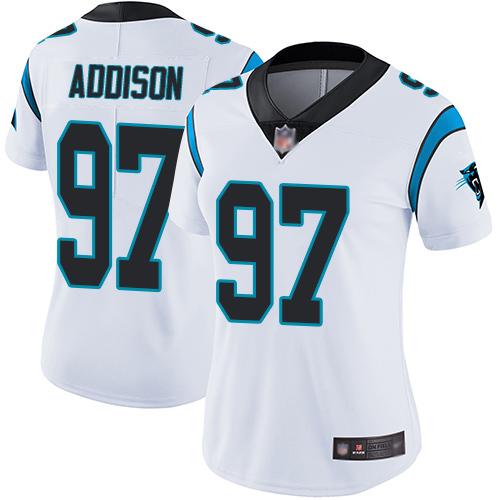 Carolina Panthers Limited White Women Mario Addison Road Jersey NFL Football #97 Vapor Untouchable->women nfl jersey->Women Jersey